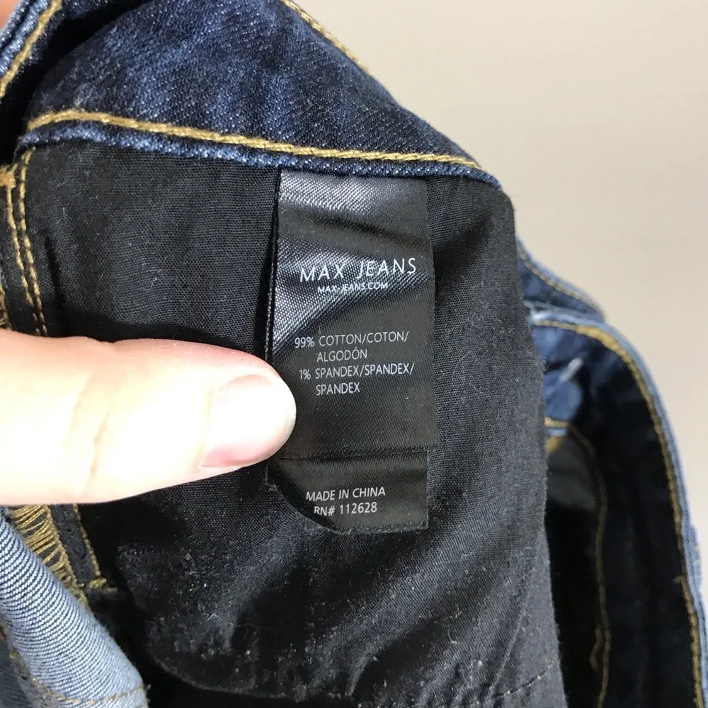 Max Jeans skimmer dark wash distressed skinny jean